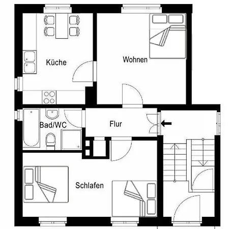 Flat For 6,best Price For Month, For Workers Appartement Elsteraue